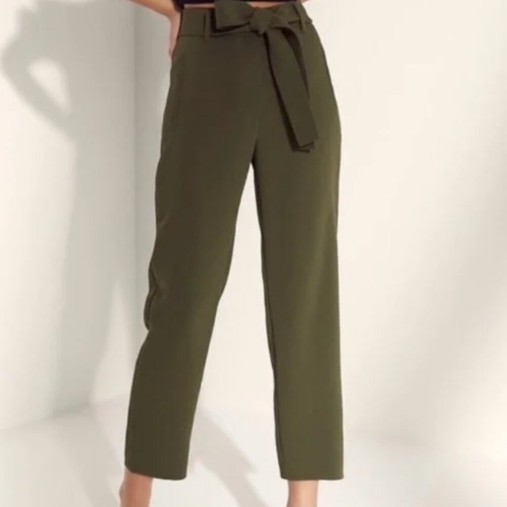 Aritzia - Wilfred Tie Front Pants in Dark Olive Green - Size 0